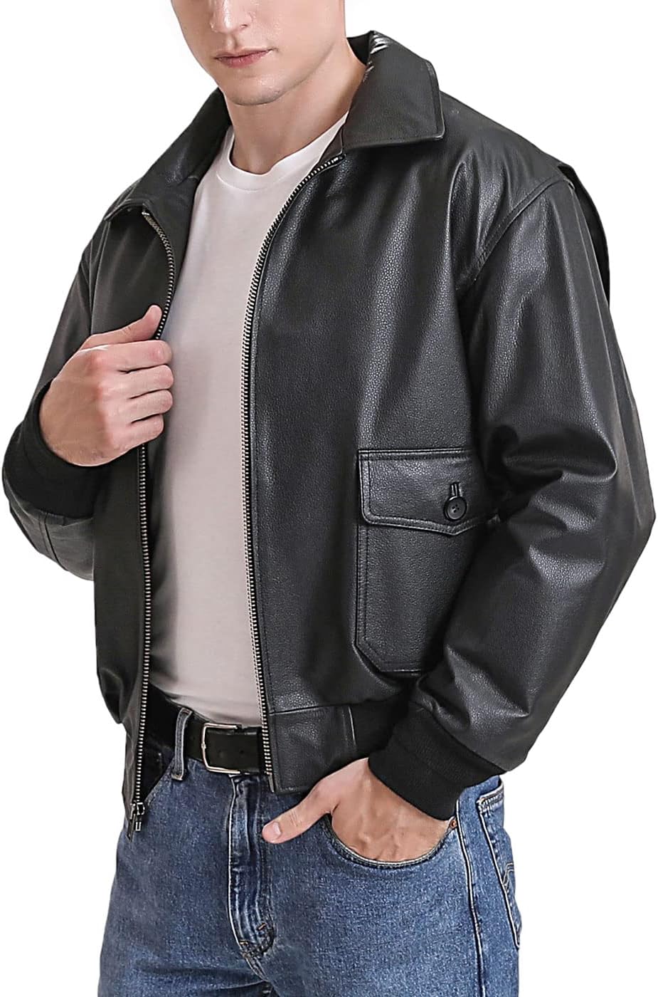 Landing Leathers Men Air Force G-2 Leather Flight Bomber Jacket (Also available in Big & Tall)