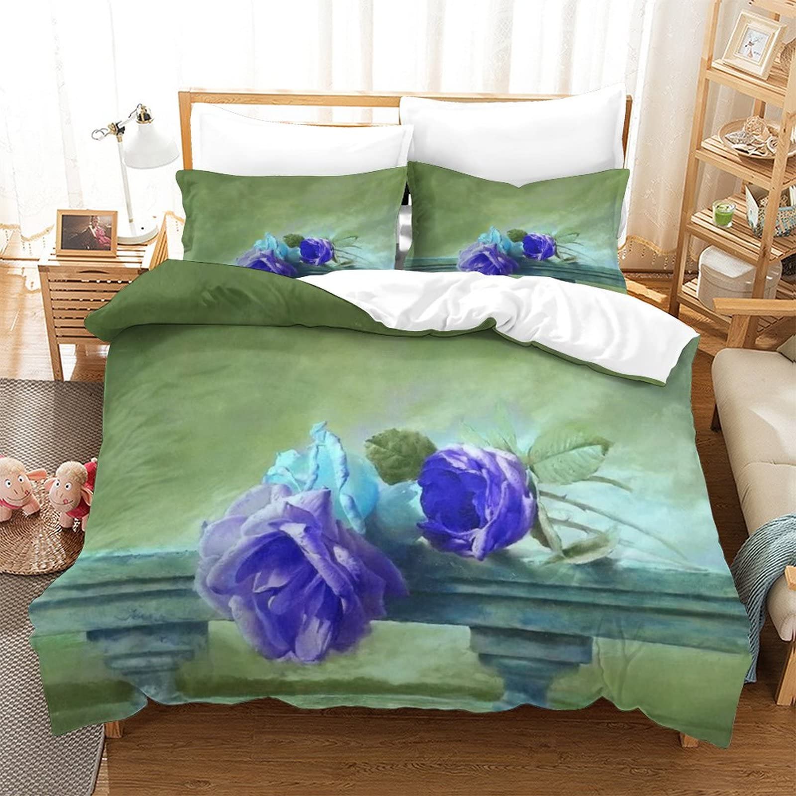 Housse de couette roses 3D pour transformer votre chambre en jardin fleuri