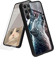 Vista 88 de Funda para Samsung Galaxy A12 5G con protector de pantalla, parte trasera de vidrio templado + TPU de silicona suave que absorbe los golpes