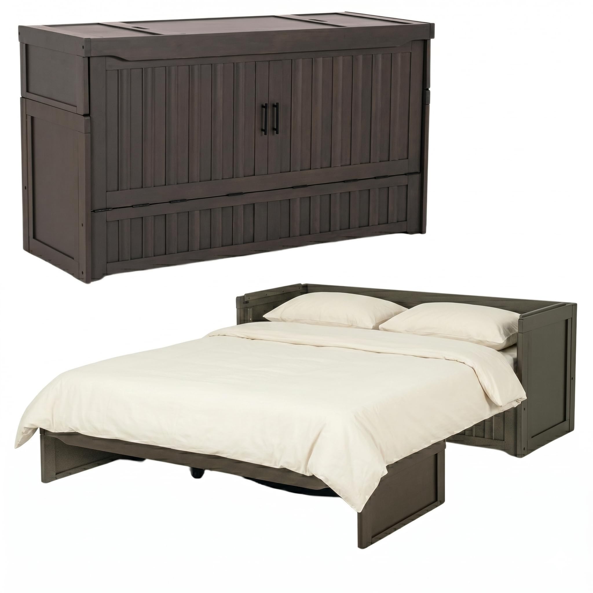 NIGHT & DAY Cube Murphy Bed Fluted Stonewash