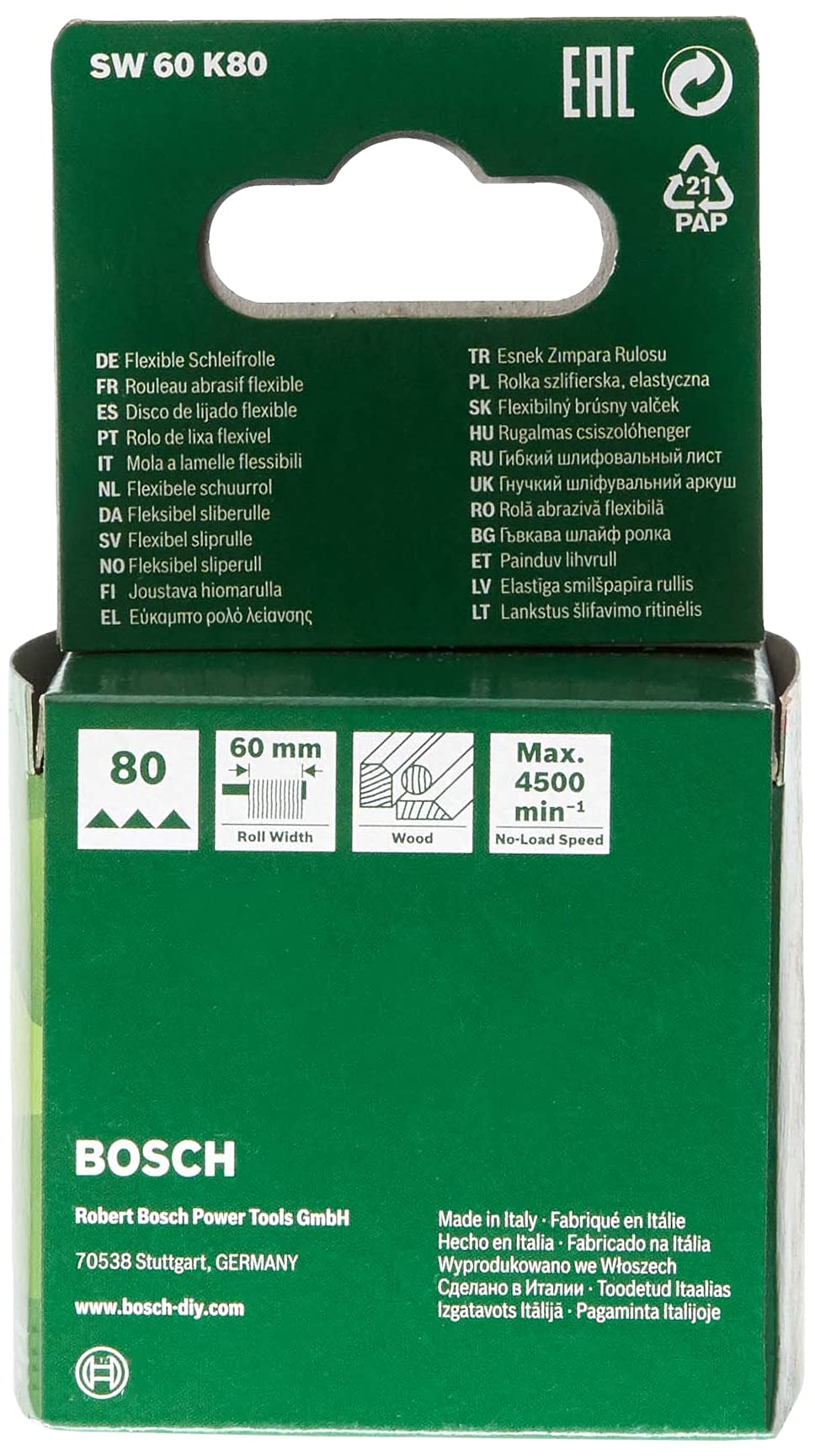 Bosch Rouleau à Lamelles PRR 250 ES Grain 80 - Largeur 10mm Et 5mm - Pack Pour Ponçage Précis Rainures Et Bois