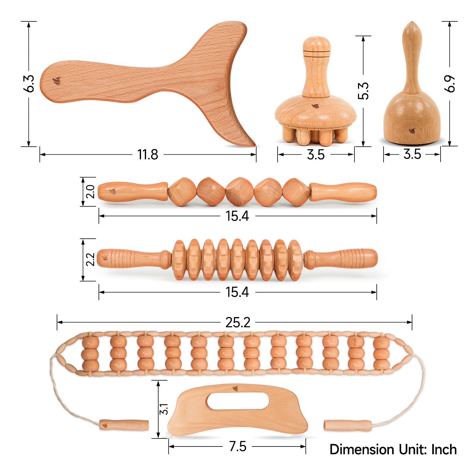 Il kit di massaggio per terapia del legno 7 in 1 ti aiuta a eliminare la cellulite, eseguire il drenaggio linfatico, rilassare i muscoli, alleviare il dolore muscolare e scolpire il tuo corpo