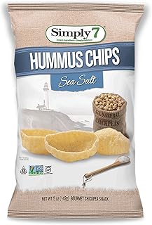 Simply7 Gluten Free Chickpea Hummus Chips, Sea Salt, 5 Ounce