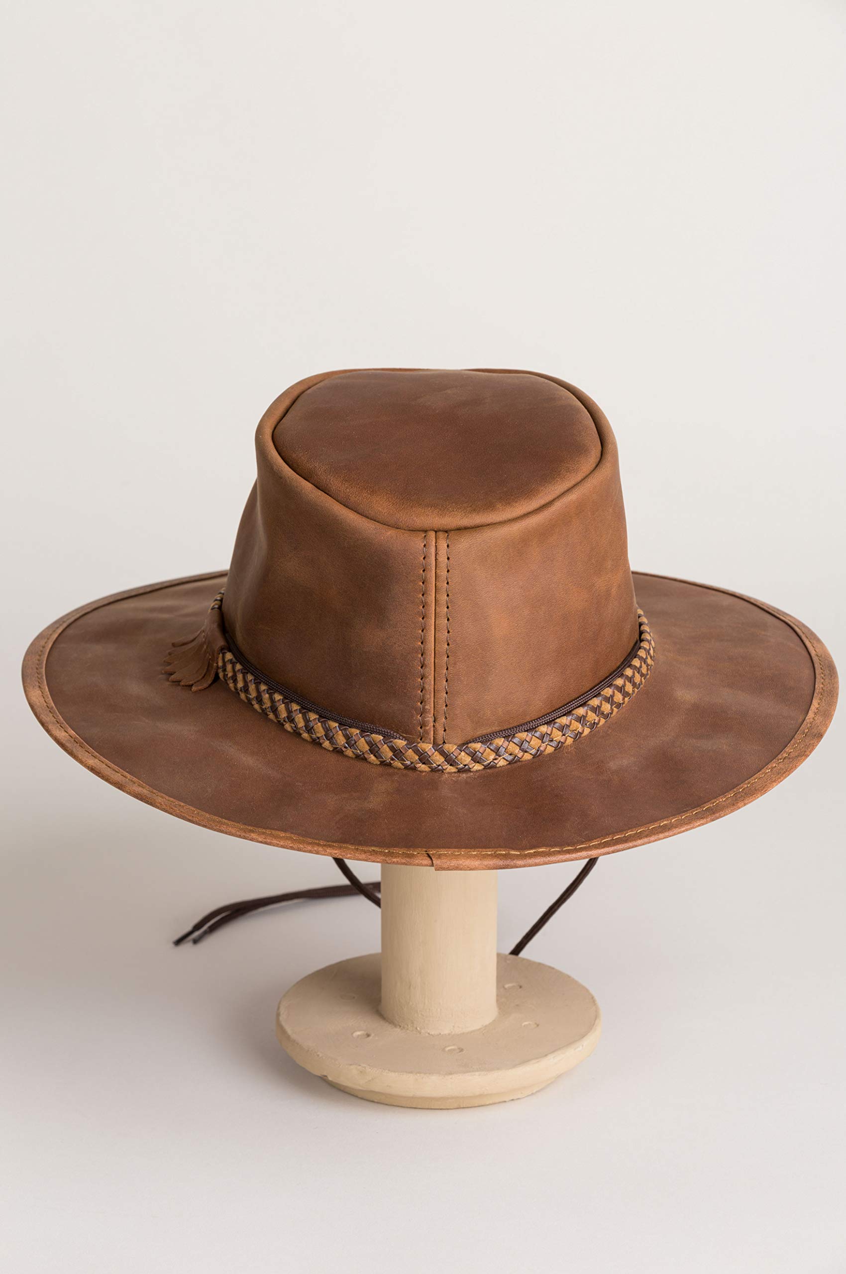 Overland Rancher Crushable Oiled-Leather Cowboy Hat in  Copper / Size L BenzHawk Genuine Leather Cowboy Hat for Men & Women  main image 3