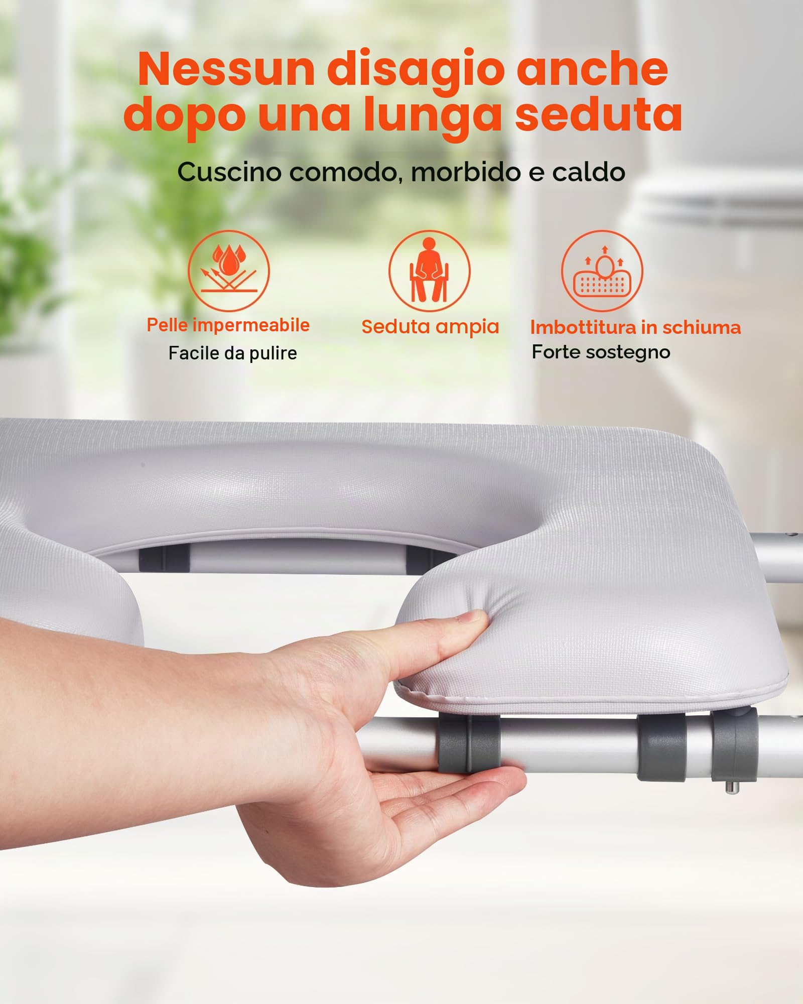 VEVOR Sedile WC Rialzato Universale per Anziani, Altezza e Larghezza Regolabili con Braccioli e Capacità di Carico di 181 kg e 4 Gambe, Sedile WC Rialzato da Bagno per Disabili, Donne Incinte