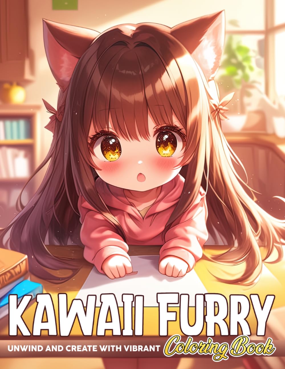 Kawaii Furry Coloring Book: Chibi Kemonomimi Coloring pages with Detailed Anime Beauties Illustrations to Unlock Your Creative Potential