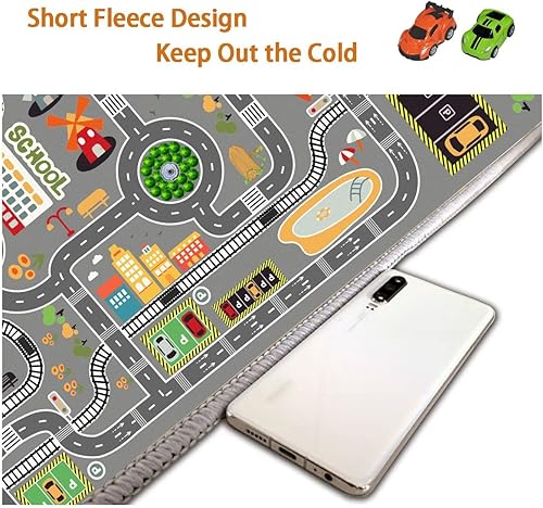 Miniatura 4 de GOJAGOT Alfombra de juego para niños, alfombras de automóvil para automóviles de juguete para niños, alfombra de actividades para autos de carreras