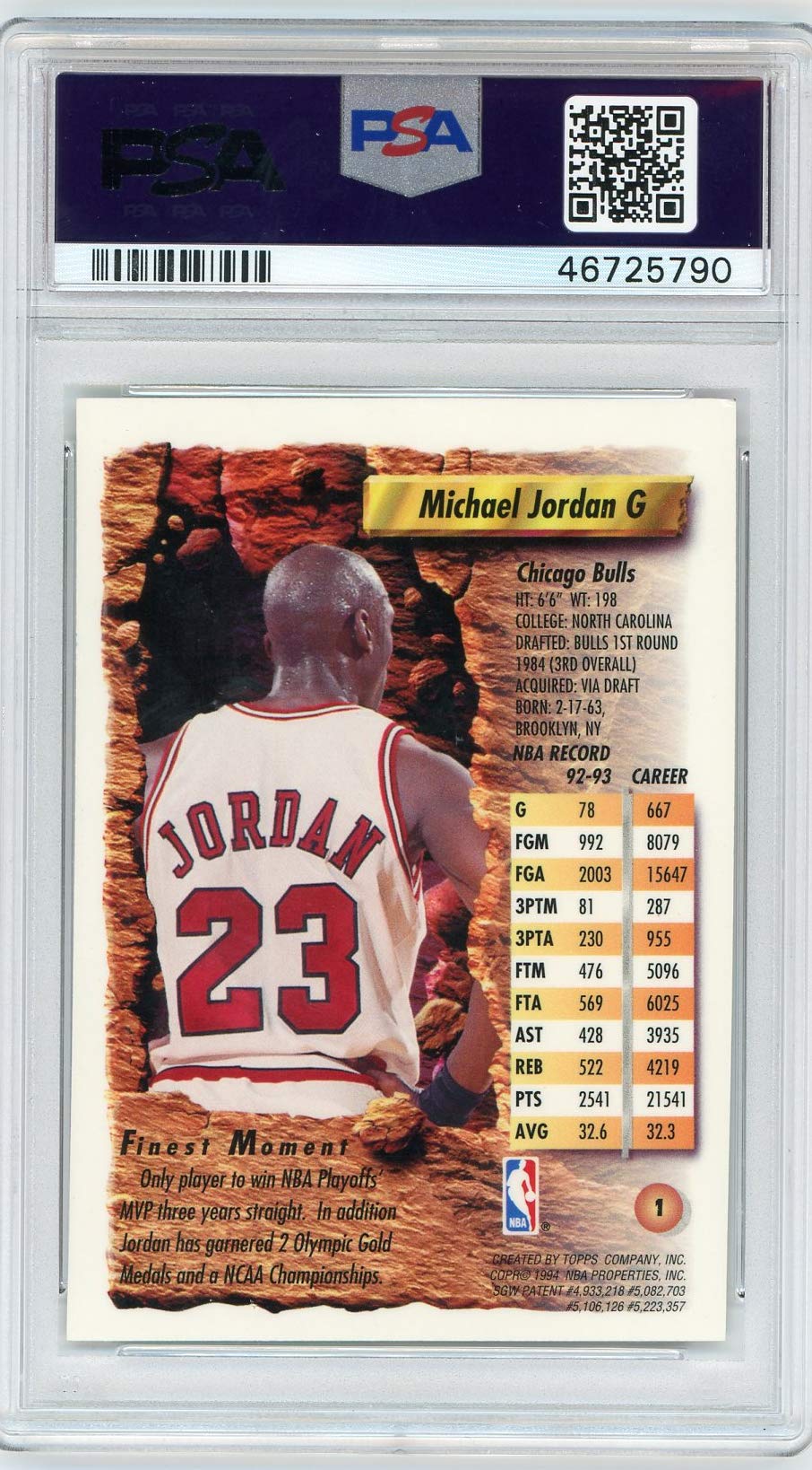 Michael Jordan Chicago Bulls 1993 Topps Finest Basketball Card #1