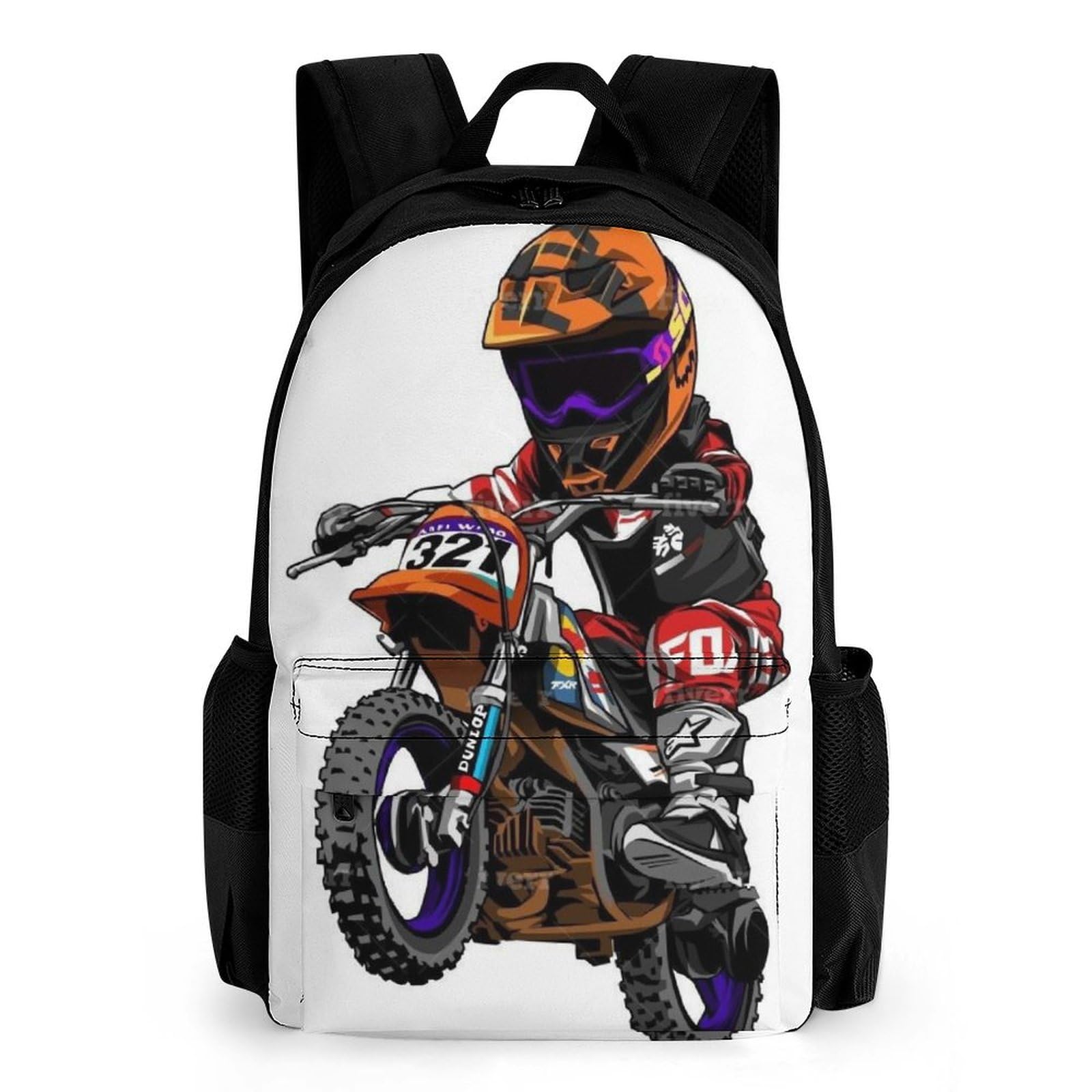Tnfhsoft Unisex Kids Motocross Bike Kids Backpack,School Backpack Kids School Bag 3D Printed Large Capacity Backpack For Kids Boys And Girls 42X30.5cm