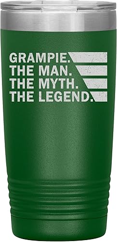 OwingsDesignsPerfect Grampie The Man The Myth The Legend - Vaso de 20 onzas (12 colores), taza de viaje Grampie grabado con láser con tapa, regalos