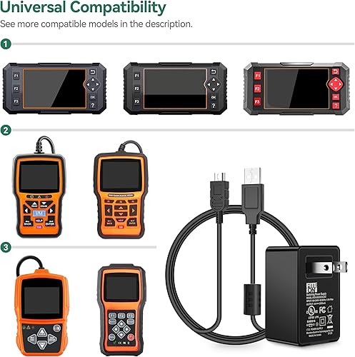 Miniatura 3 de FITE ON Adaptador de 5 V + mini cable USB de repuesto para escáner FOXWELL NT301 NT201 NT510 NT604 NT624 NT630 OBD2 escáner de diagnóstico