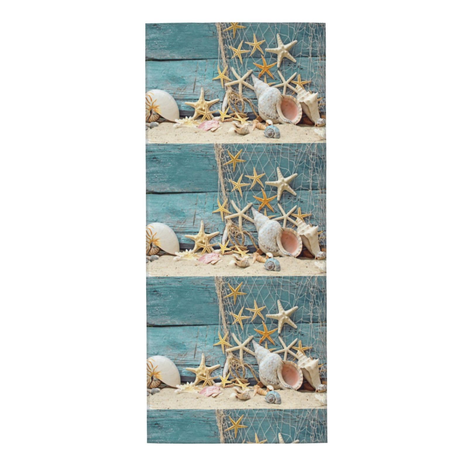 HUYGD Towel 30 x 70 cm,Hand Towel, Soft Bath hand towels for Kitchen Hotel Gym Laundry RoomSea Beach Starfish On Fishing Net