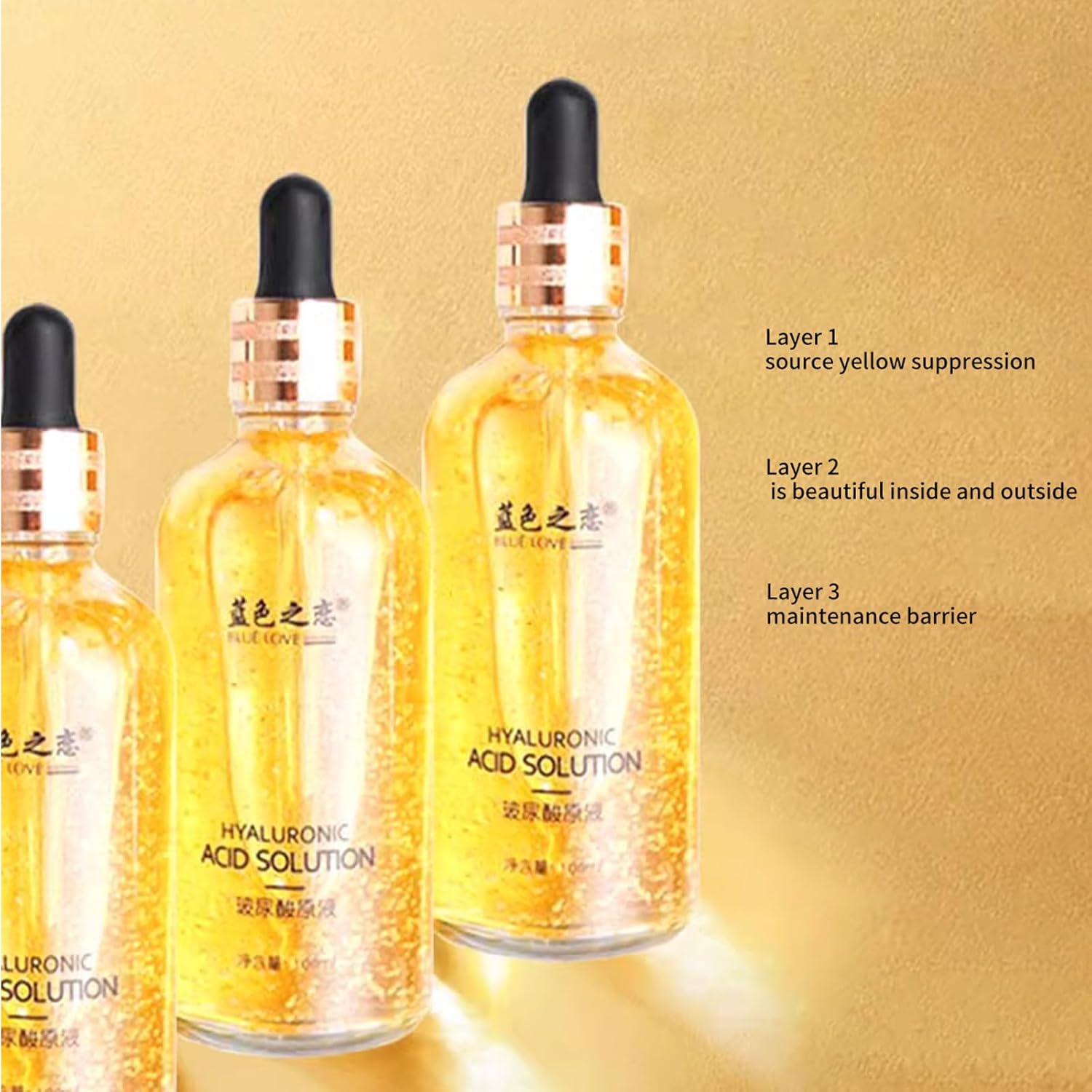 BLUE LOVE 24K Gold Foil Hyaluronic Acid Face Essence Serum - Anti-Aging Moisturizer for Dark Spots, Deep Hydration & Radiant Skin, 3.38 fl oz - Image 6