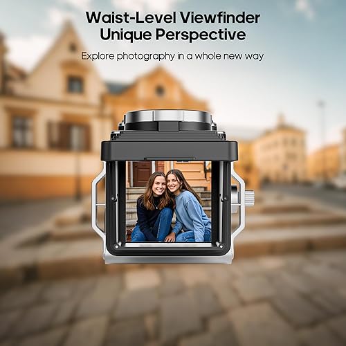 Miniatura 3 de CHUZHAO Mini cámara digital retro  Estilo TLR vintage apuntar y disparar cámara de vlogging de enfoque automático, compacta y portátil, tarjeta de