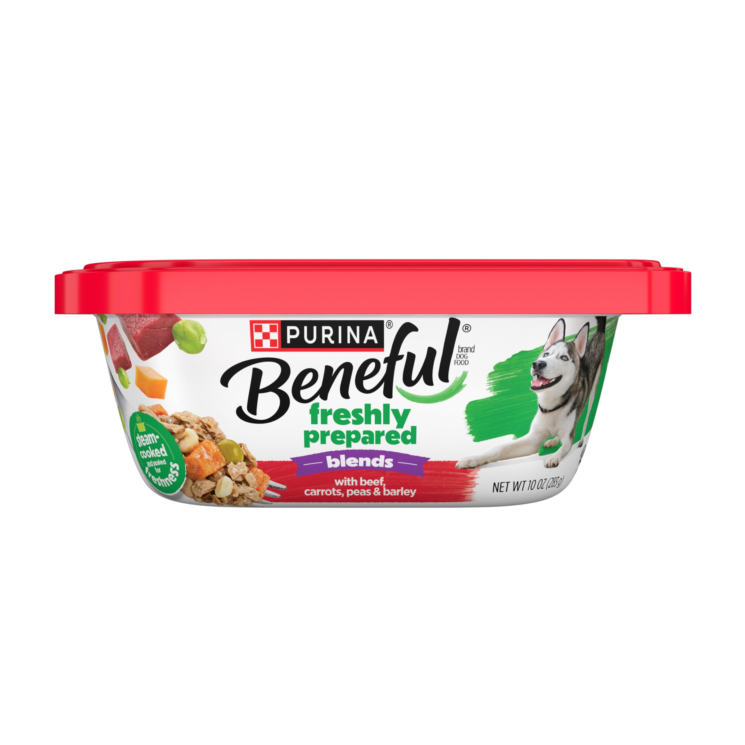 Beneful Wet Dog Food, Marie Flakes, with Beef Carrots Peas & Barley, 10 oz Jar, Pack of 8