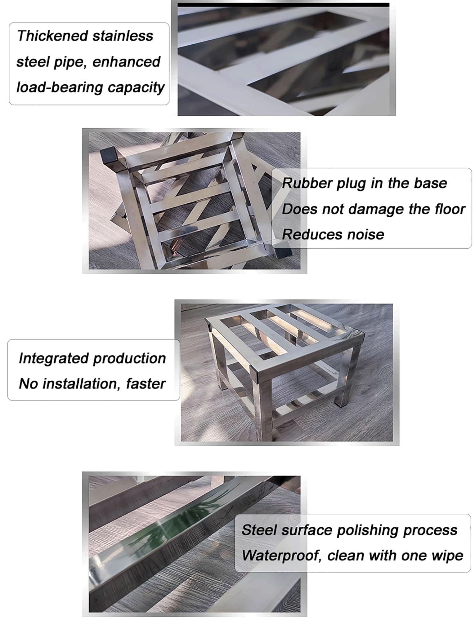 Base per elettrodomestici in acciaio inossidabile resistente – Capacità 499 kg rack antiruggine per condizionatore d'aria, frigorifero, deumidificatore, garage e magazzino (35 x 50 x 20 cm)