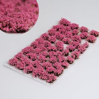 53-Piece 5mm Tall Diorama-Supplies Peach Blossom Pink Static-Grass | Gamer-Grass Irregular Miniature-Flowers Clusters for hobby trains & accessories and Dioramas & DIY Crafts