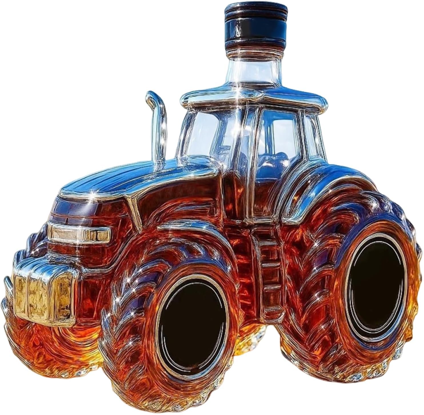 3D Whiskey Dekanter, Handgeblasene Glaskunst, Spirituosenflasche, Bar Dekoration