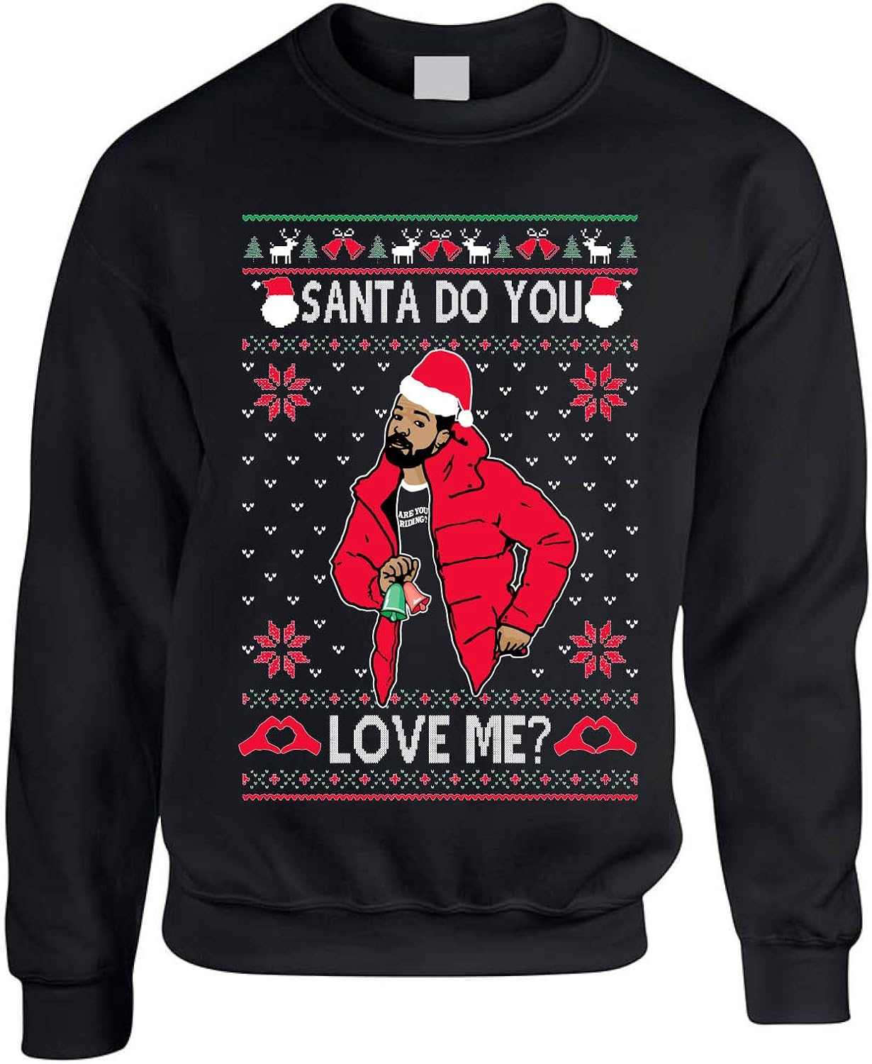 ALLNTRENDS Adult Sweatshirt Santa Do You Love Me Ugly Christmas Trendy Holiday