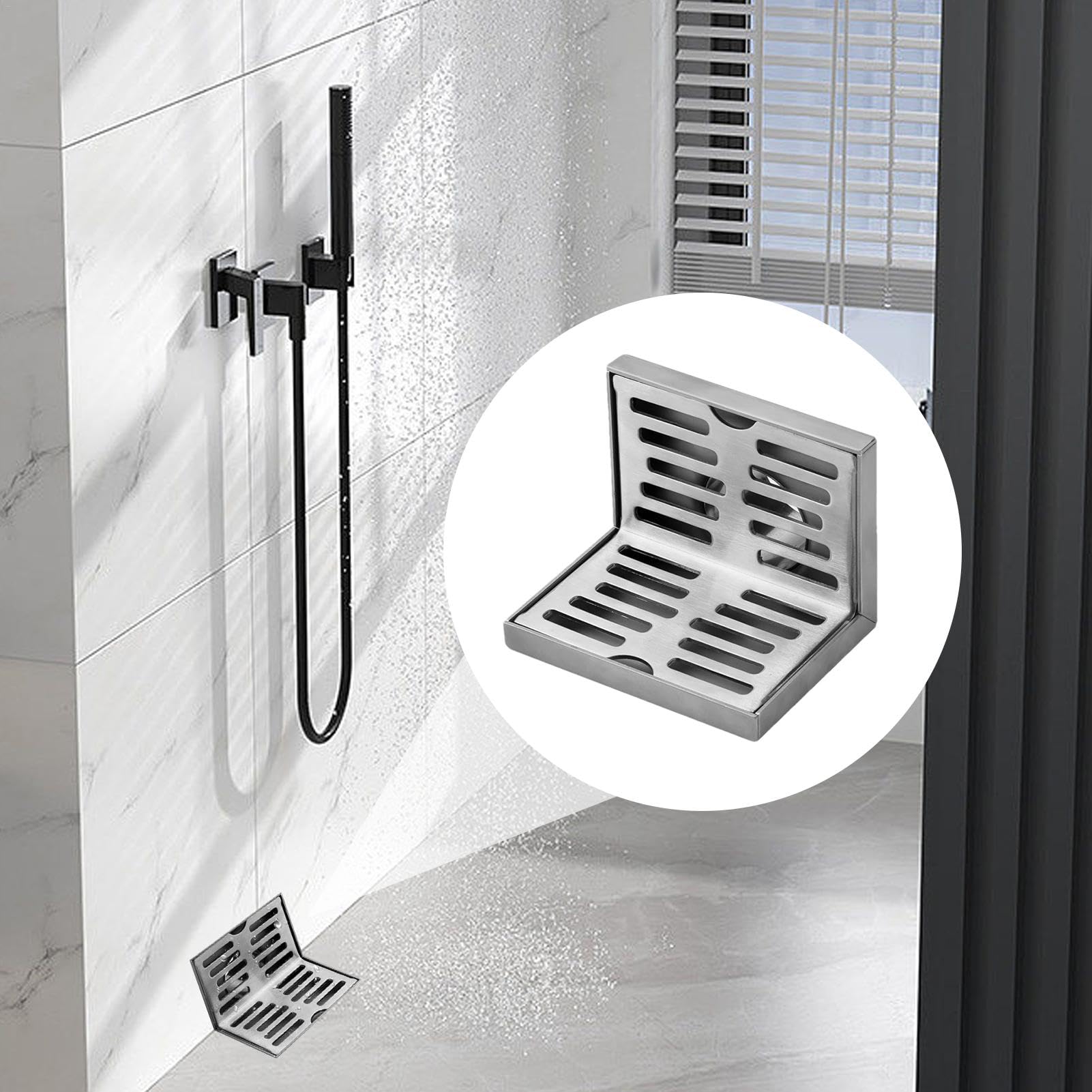 Seitenablauf Eckablauf Edelstahl 304 - L-förmig Für 75mm Rohre Balkon