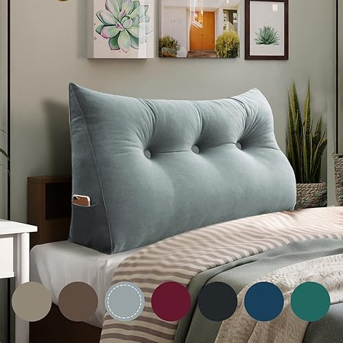 Almohada de cuña para cabecero de dormitorio, almohada de lectura para la espalda, soporte para sentarse en la cama, cojín lumbar, almohada corporal