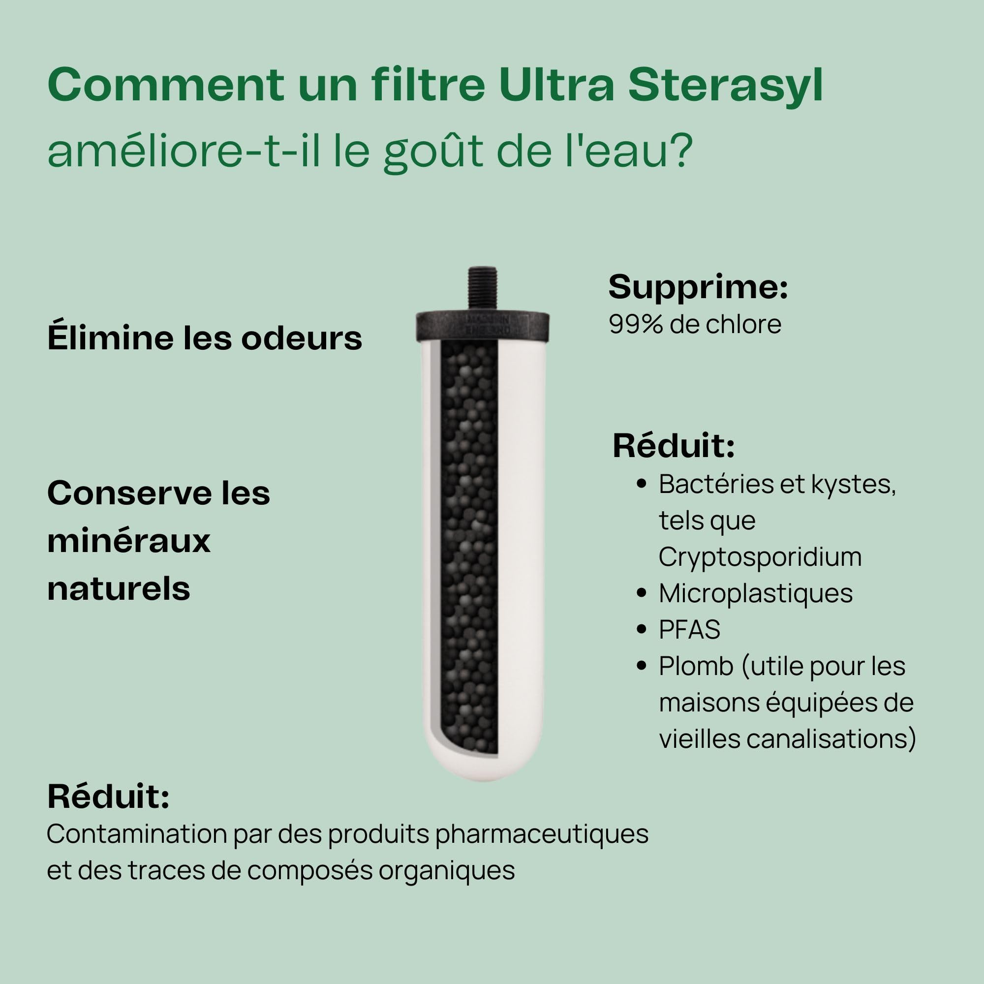 British Berkefeld Cartouche Filtrante À Gravité En Céramique 7" Ultra Sterasyl |2 paquet| Réduit les contaminants | Convient à tous les bidons à gravité | Améliore le goût |Élément bougie certifié NSF