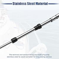 Vista 7 de uxcell Cable de caja de control remoto de cambio de acelerador marino de 11 pies 11.2 ft de 134 pulgadas para motor fuera de borda Sistema