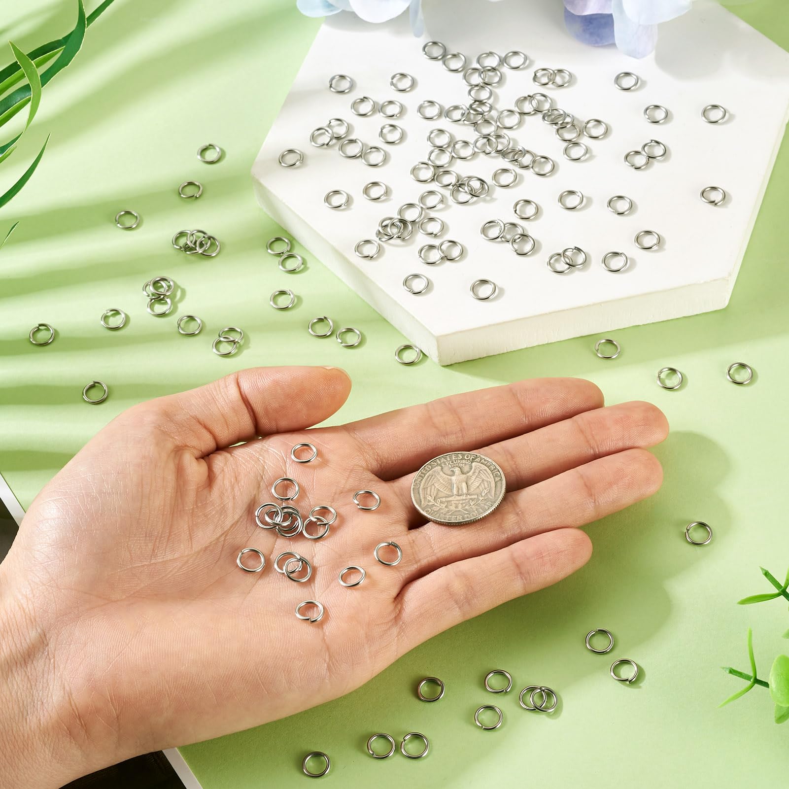 Craftdady 2000 Pcs Stainless Steel Open Jump Rings 7mm Metal Open Silvery Link Rings Connector for Jewelry Making DIY Necklace Earring Crafts - Image 3
