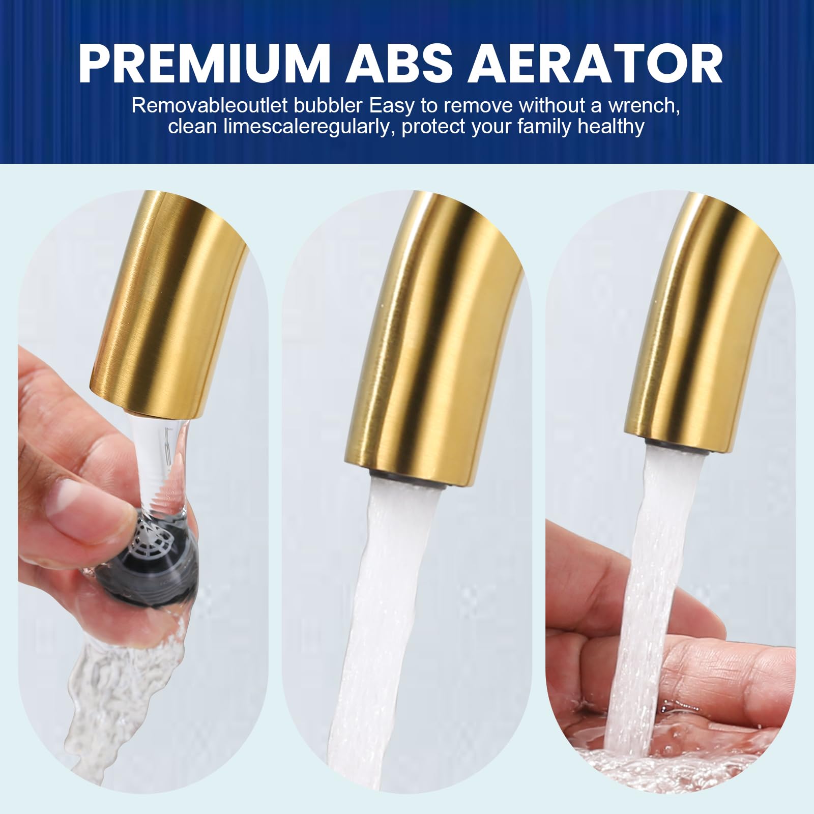 Sensor de grifo: grifo de baño sensor infrarrojo para baño – grifo de baño automático con caja de control – mezclador de temperatura, oro