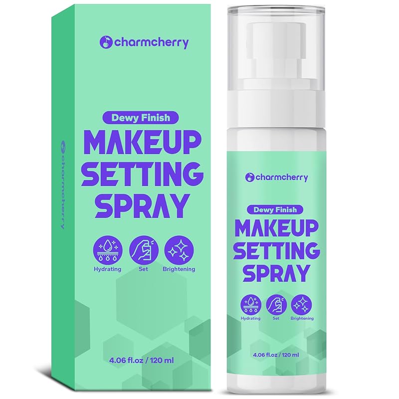 Bruma fixadora de maquiagem CharmCherry, acabamento luminoso, 120 mL