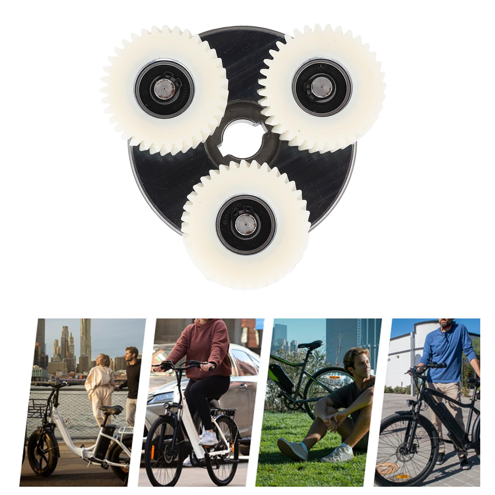 Engranaje de Motor de Cubo para Bafang Bicicleta Eléctrica, 3 Piezas Engranajes Planetarios del Motor de Nailon 36T con Embrague de 88 mm
