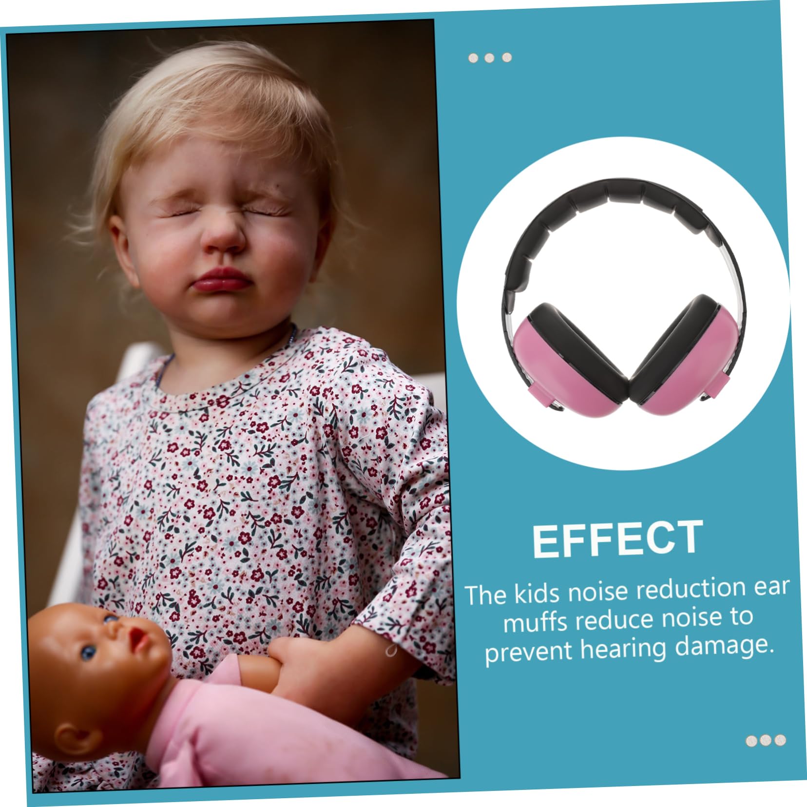 HAPINARY Anti-noise Earshield Noise Reduction Children's Ear Muffs for Sleep Ear Muffs Sleeping Earmuff Noise Reduction Headphones Abs Hood Pink