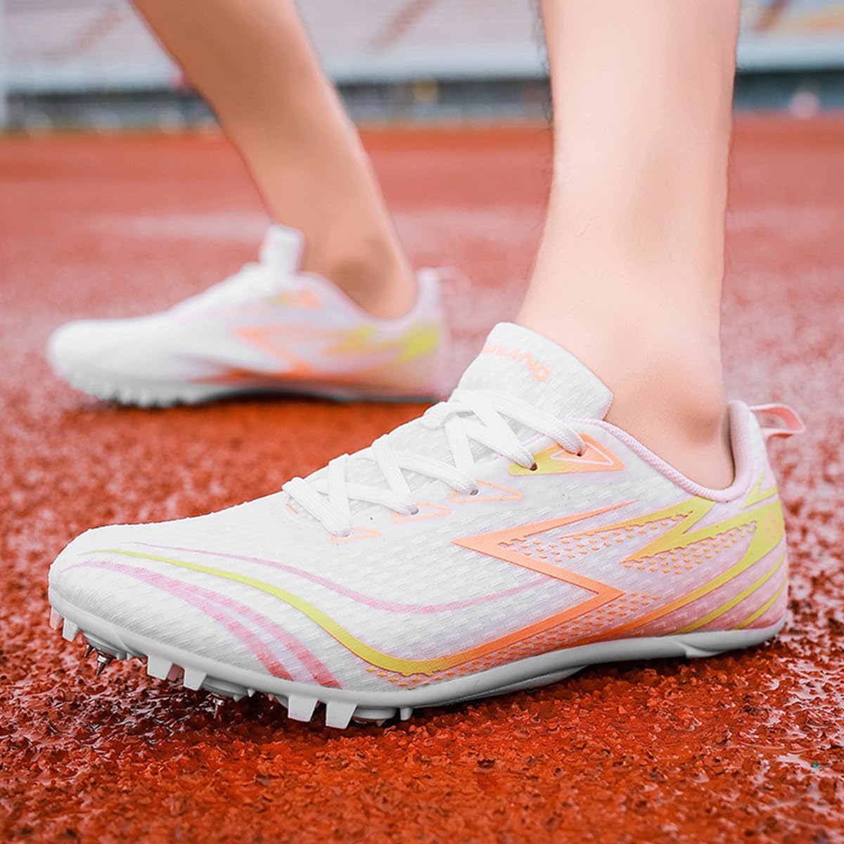 Chaussures d'athlétisme 8 Pointes pour Hommes Femmes Chaussures Course De Sprint Saut pour Sprint et mi-Distance