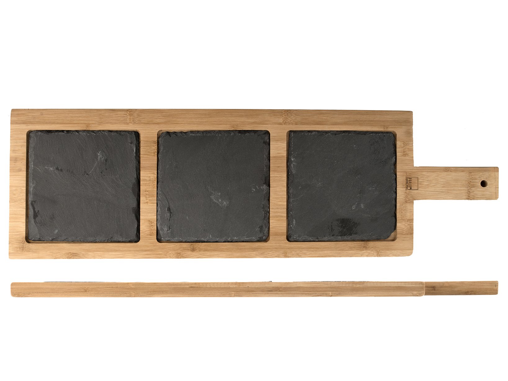 H&H tagliere 1 manico Ardesia & Bamboo cm20x66