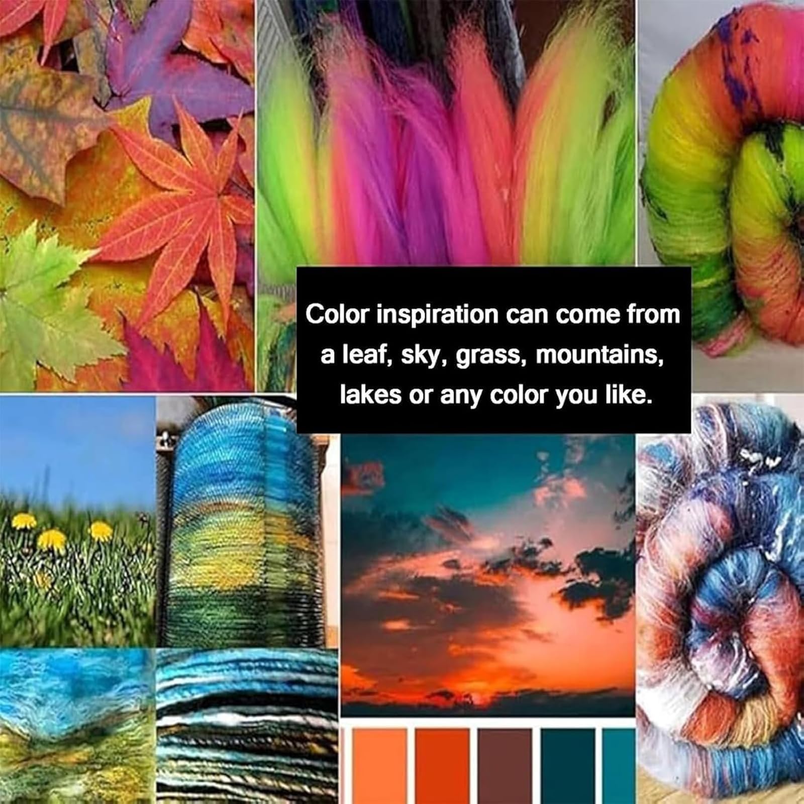 Carteles de lana para una mezcla rápida de colores, fieltro de lana y animales artesanales