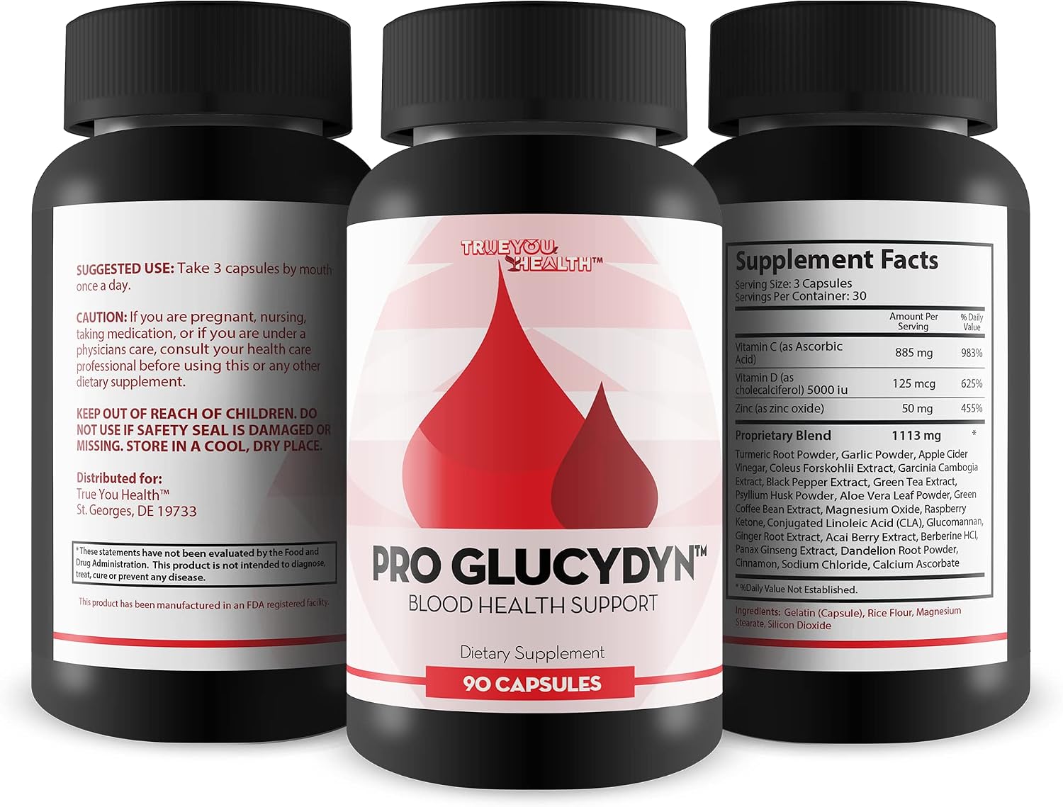 Pro Glucydyn - Blood S Health Support Supplement - Garlic, Turmeric, Berberine, Green Tea + Vitamins, Minerals & Herbs - Promote Balanced Blood Health & Circulation - Help Improve Blood Flow Naturally