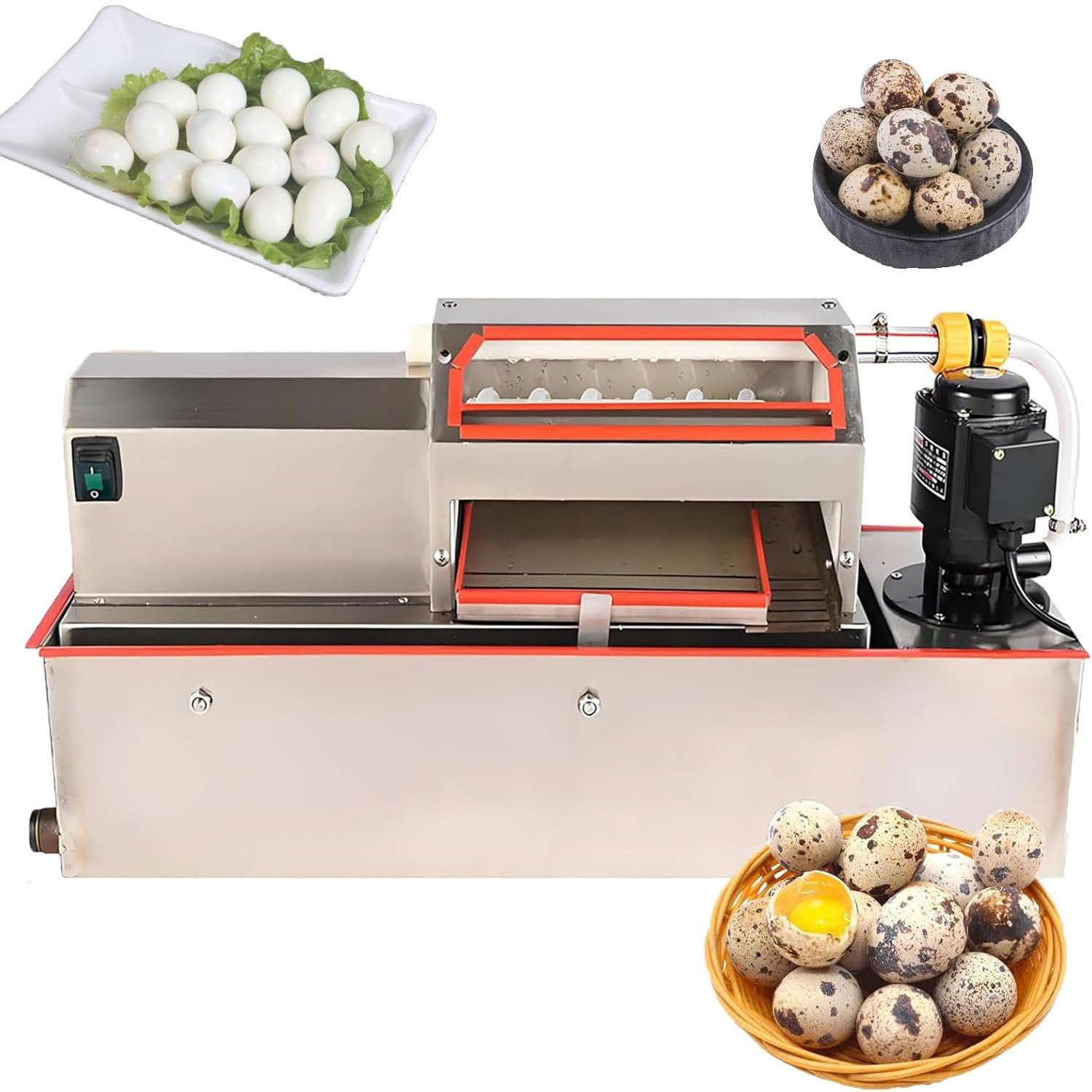 Éplucheur d'œufs électrique automatique en acier inoxydable pour la maison, la cuisine, épluchage rapide et facile des œufs
