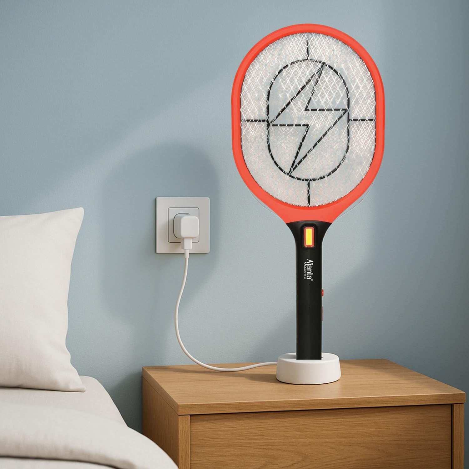 Ajanta Quartz AMZ-160 Rechargeable Mosquito Bat | 3-Layered Safety Net | 3500V Instant Kill | LED Light | ABS Body | 600mAh Battery | Insect Killer Racket for Home & Outdoor Use-image-42