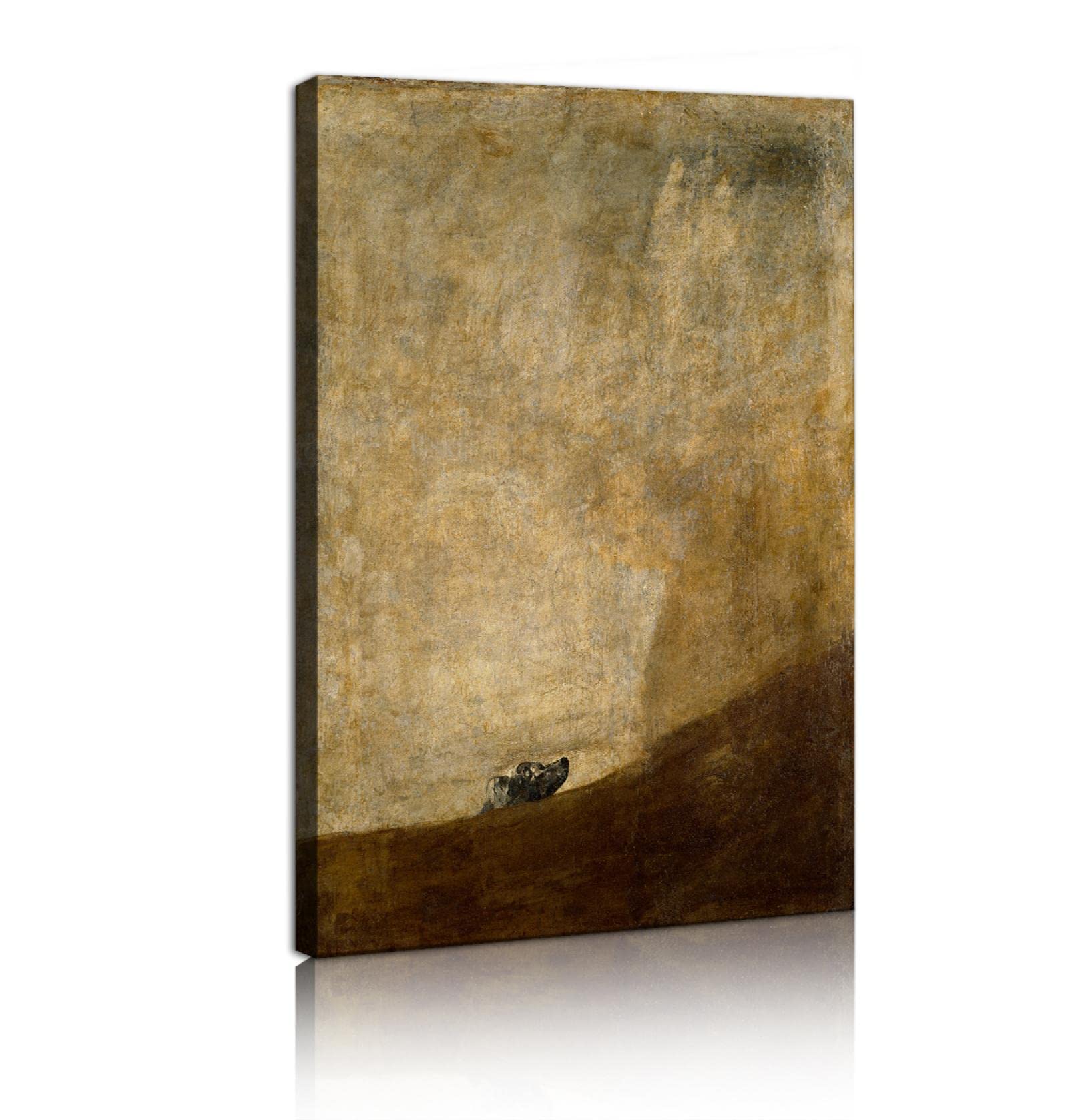 HengYun ART El perro 1823 por Francisco de Goya Romanticismo e impresionismo Lienzo Arte mural Impresiones para decoración de pared de dormitorio Regalos estéticos 52x30cm Marco interno