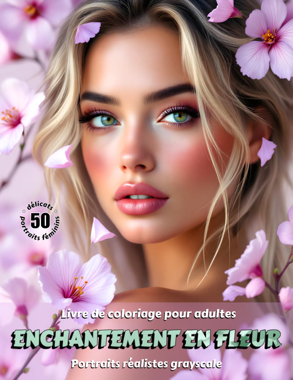 ENCHANTEMENT EN FLEUR – Livre de Coloriage pour Adultes | Portraits Floraux Réalistes en Niveaux de Gris | pour la Détente, la Créativité Consciente: Édition française