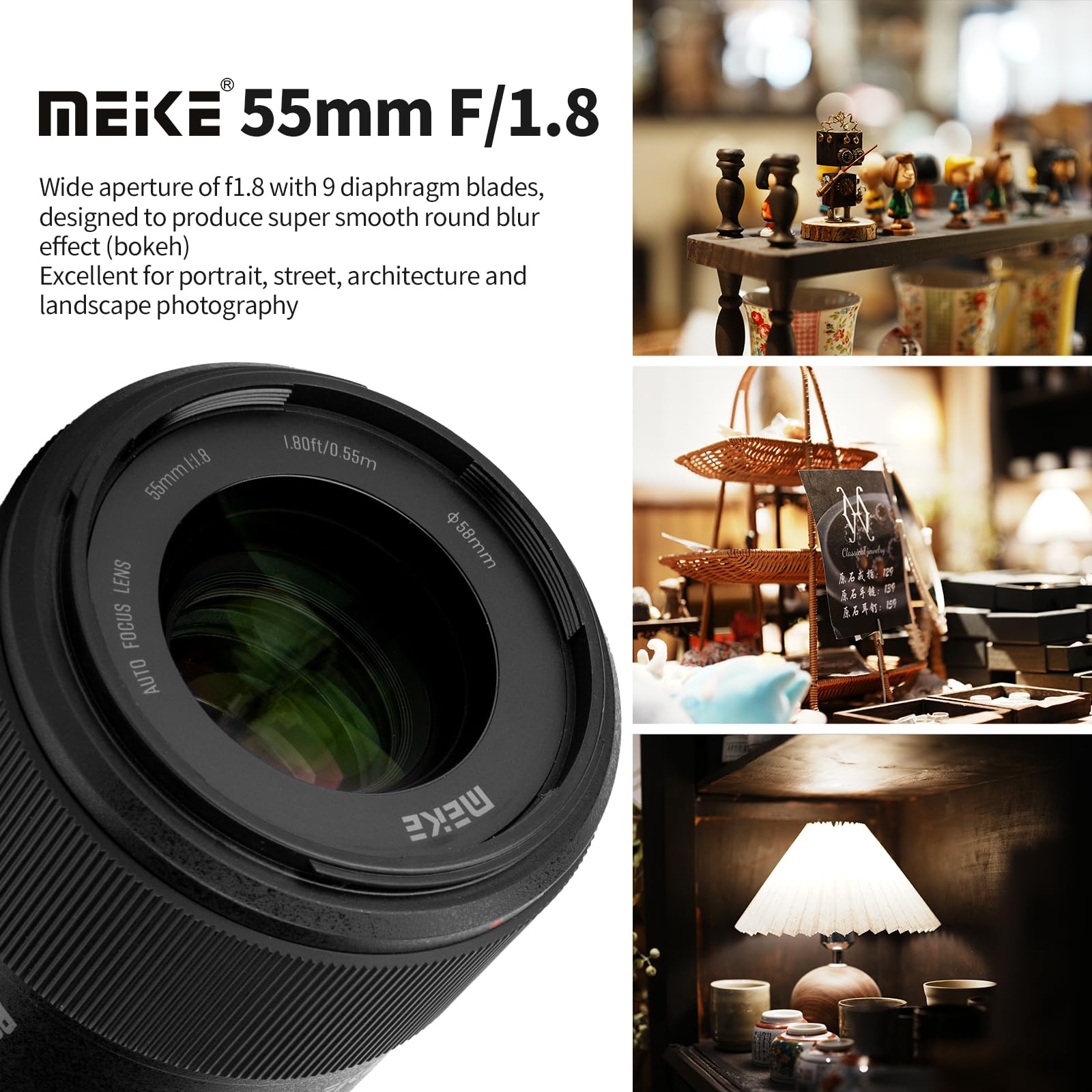 Amazon.com : Meike 55mm F1.8 Auto Focus Large Aperture STM Full