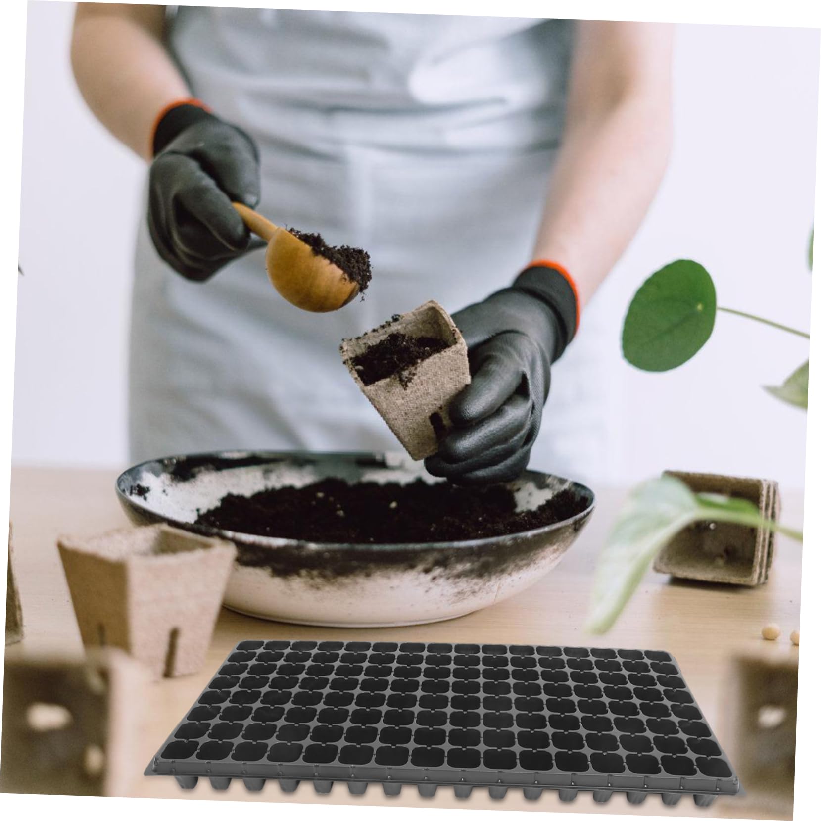 Gatuida Vassoio Germinazione PVC 128 Fori 10 Pezzi Nero Vacanze Estive | Pianta da Semina, Uso Professionale e Fai da Te Casa, 80g, Design a Celle per Radici Ordinate