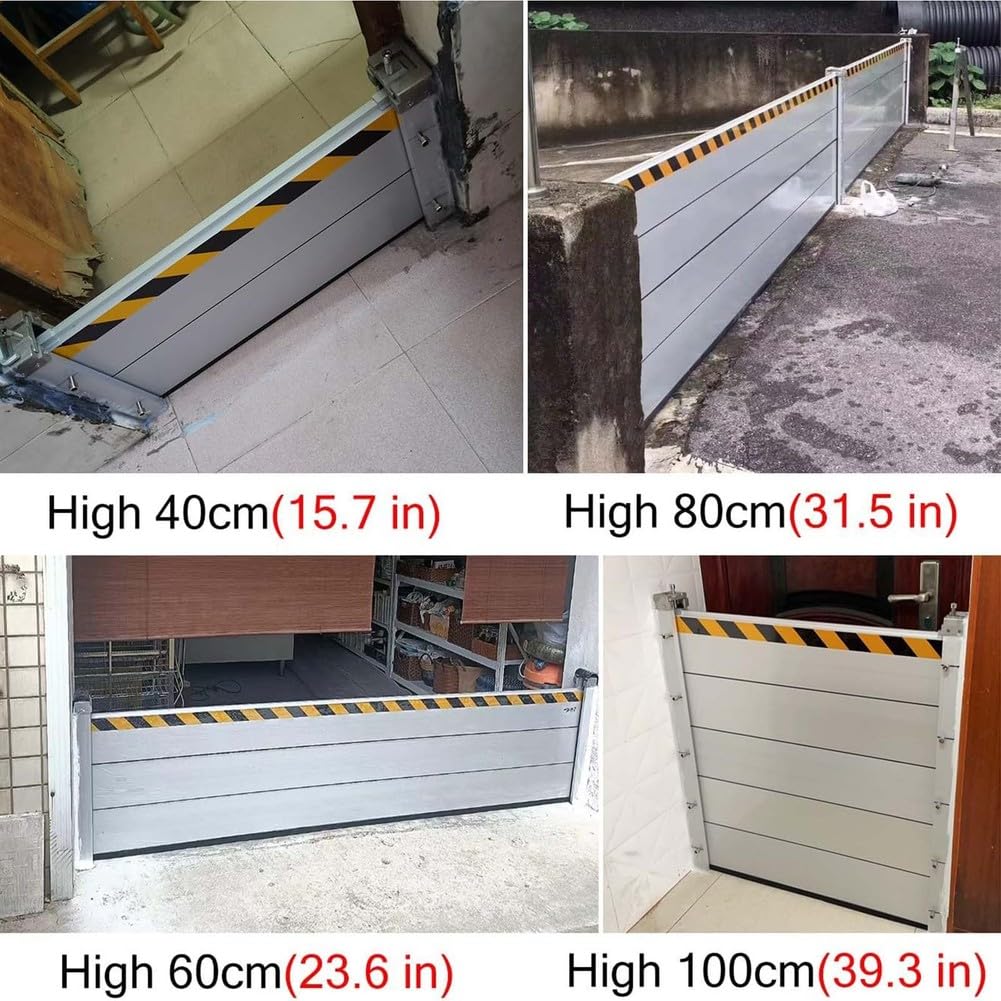 Générique Barrière Anti-Inondation Aluminium Batardeau Anti Inondation Batardeau Portable Réutilisable Barriere Anti Inondation pour Les Entrées de Portails de Garages et de Passages