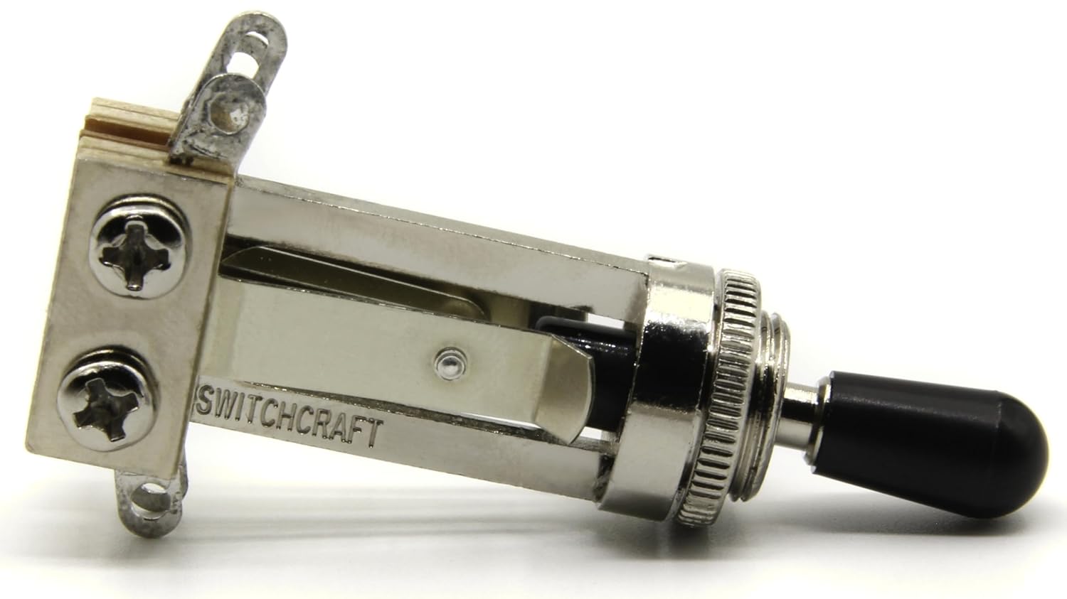 Switchcraft 3-Way Toggle Switch for Gibson Les Paul - Long Straight with Genuine Black Switchcraft Tip