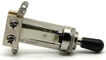 Switchcraft 3-Way Toggle Switch for Gibson Les Paul - Long Straight with Genuine Black Switchcraft Tip