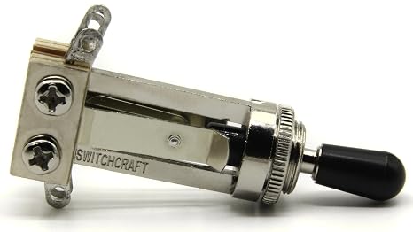 Switchcraft 3-Way Toggle Switch for Gibson Les Paul - Long Straight with Genuine Black Switchcraft Tip