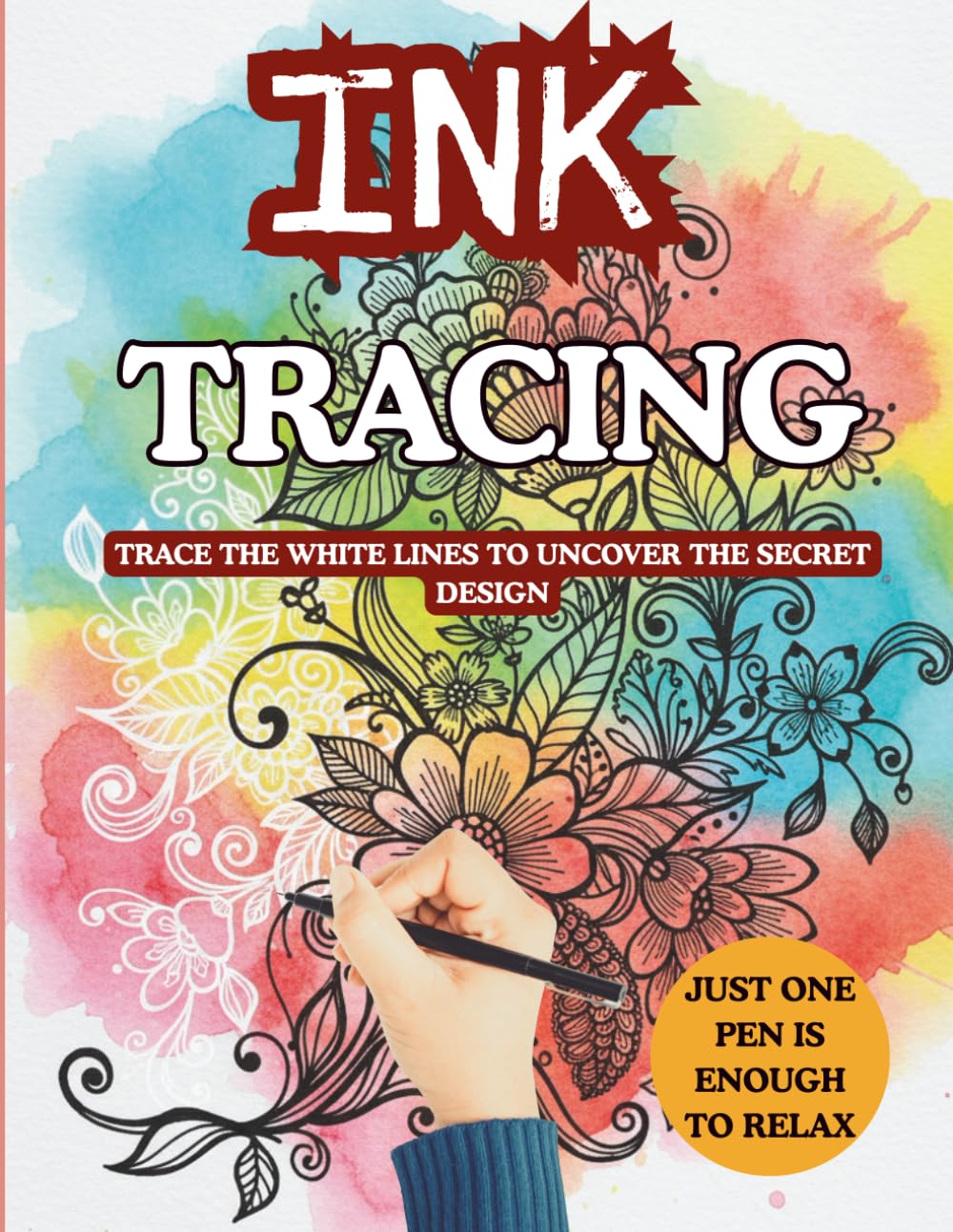 Ink Tracing Coloring Book: Trace the White Lines to Uncover a Hidden Masterpiece A Journey of Relaxation and Focus Across 35 Tracing Illustrations