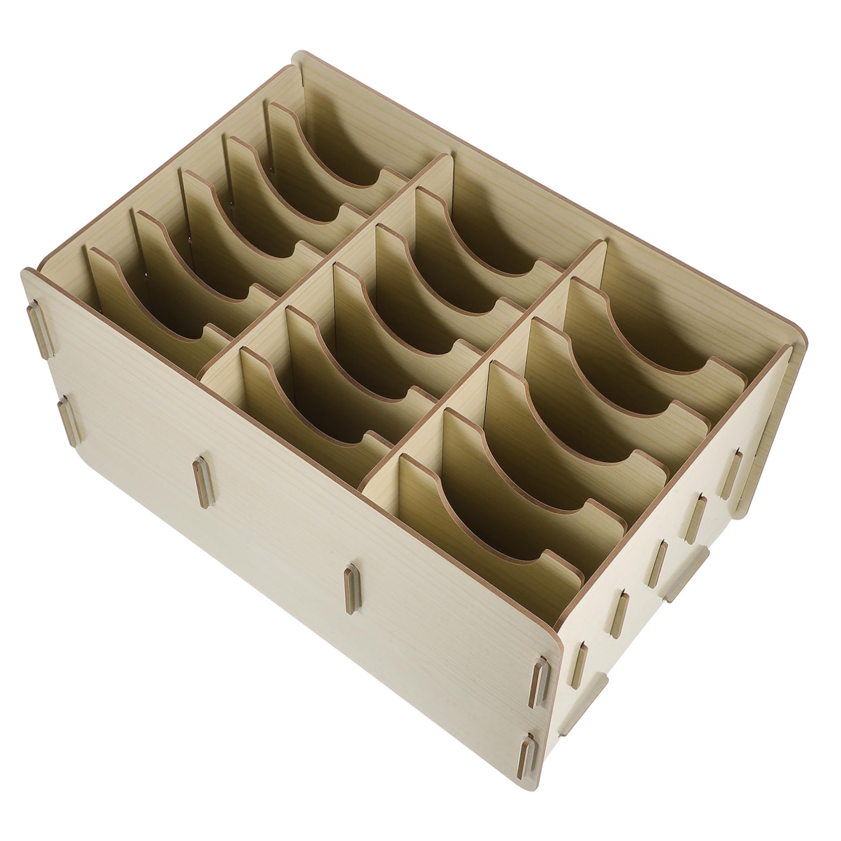 Porta Cellulare Organizer da Tavolo in Legno Scatola Portaoggetti per Telefono Cellulare Contenitore da Scrivania Scomparti Multipli per Aula e Ufficio
