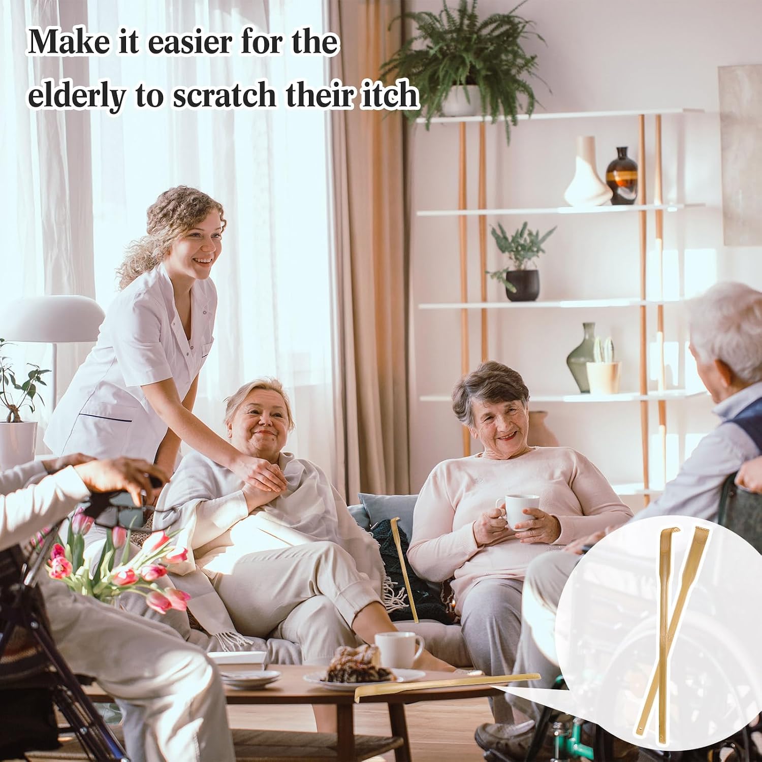 Yinkin 36 Pack Bamboo Back Scratcher Bulk Traditional Manual Back Massager Wooden Long Scratcher for Itching Relief and Body Massage Elderly Men Women Friend and Family Nursing Gifts
