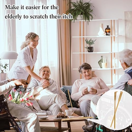 Miniatura 7 de Yinkin Paquete de 36 rascadores de espalda de bambú a granel, masajeador manual tradicional de espalda, rascador largo de madera para alivio de